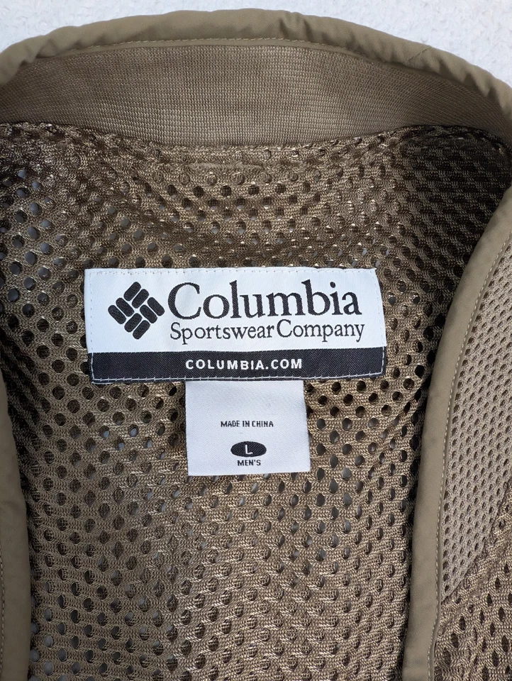 Columbia PFG Chaleco Para Hombre L Cool Creek Multi-Bolsillo Malla Pesca Safari Caza  Foto 2 de 4