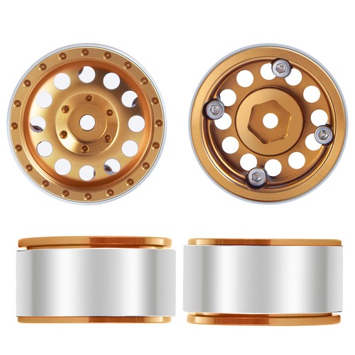 1.0 Beadlock Wheels Rims Metal Wheel Hub For 1/24 RC Crawler Car SCX24 Wheels - Picture 9 of 12