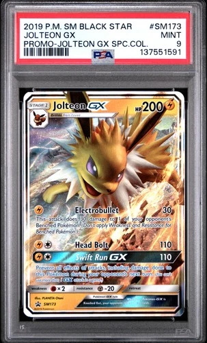 2019 POKEMON SM BLACK STAR PROMO JOLTEON GX SPECIAL COLL #SM173 JOLTEON GX PSA 9