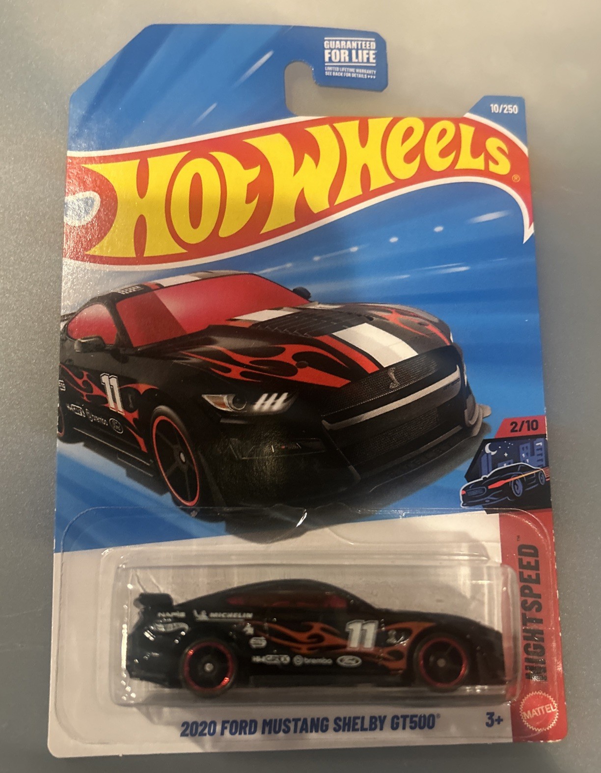 Hot Wheels 2020 Ford Mustang Shelby GT500 1:64 Black Red Diecast NIGHTSPEED Car
