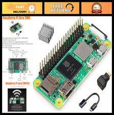 Raspberry Pi Zero 2 W Kit with Pre-soldered GPIO, Heatsink, Mini HDMI OTG Cabl