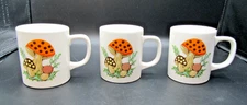 Sears Roebuck Co. Merry Mushroom Flat Coffee Cup Mug Made in Japan Lot of  3