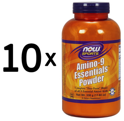 10 x NOW Foods Amino 9 Essentials, Powder - 330g (90,91 EUR/kg)