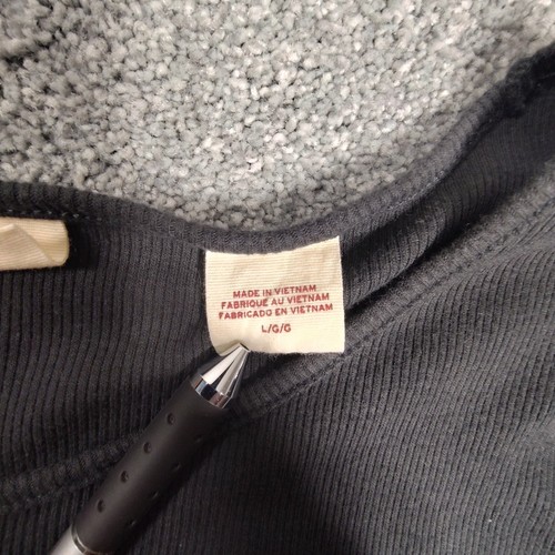 Levis Damen Tops Strick Gerippt Langarm U-Boot Ausschnitt Logo Größe L Schwarz Freizeit - Bild 7 von 11