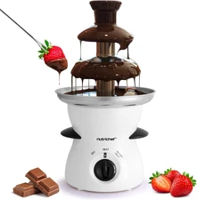 3 Tier Chocolate Fondue Fountain - Electric Stainless Chocolate Dipping Warmer M