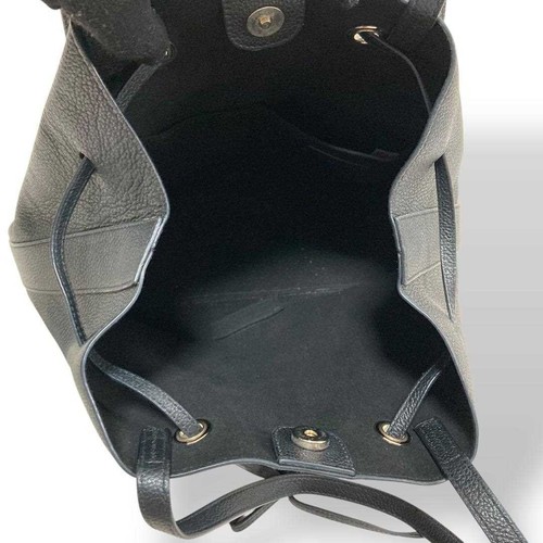 Bolso de Hombro FURLA Cordón Mediano Logo Cuero Negro para Mujer USADO DE JAPÓN - Imagen 8 de 10