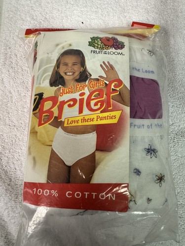 VTG 1999 Fruit Of The Loom Just For Girls Briefs 14 Love These Panties 6 Pr RARE