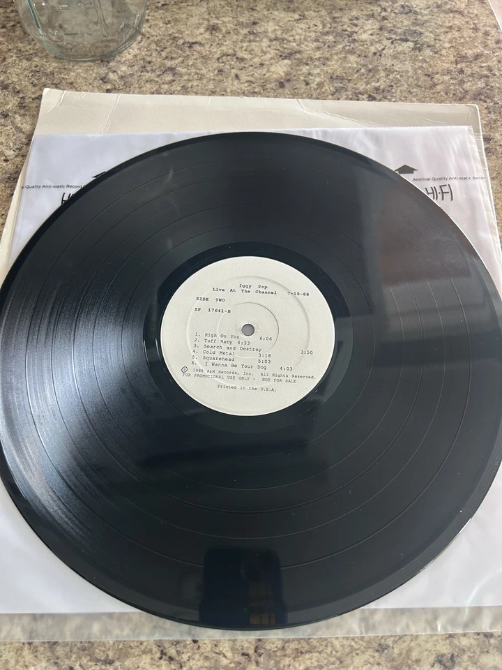 Iggy Pop ‎– Live At The Channel 7-19-88 (A&M Promo only LP) - Image 2 of 4
