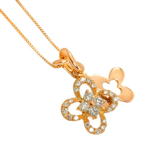 Diamond 0.33ct Necklace 18K Pink Gold 750 90287678 - Picture 3 of 6