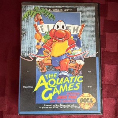 Aquatic Games James Pond (Sega Genesis, 1992) Manual, Multiplayer, 1-4 Players
