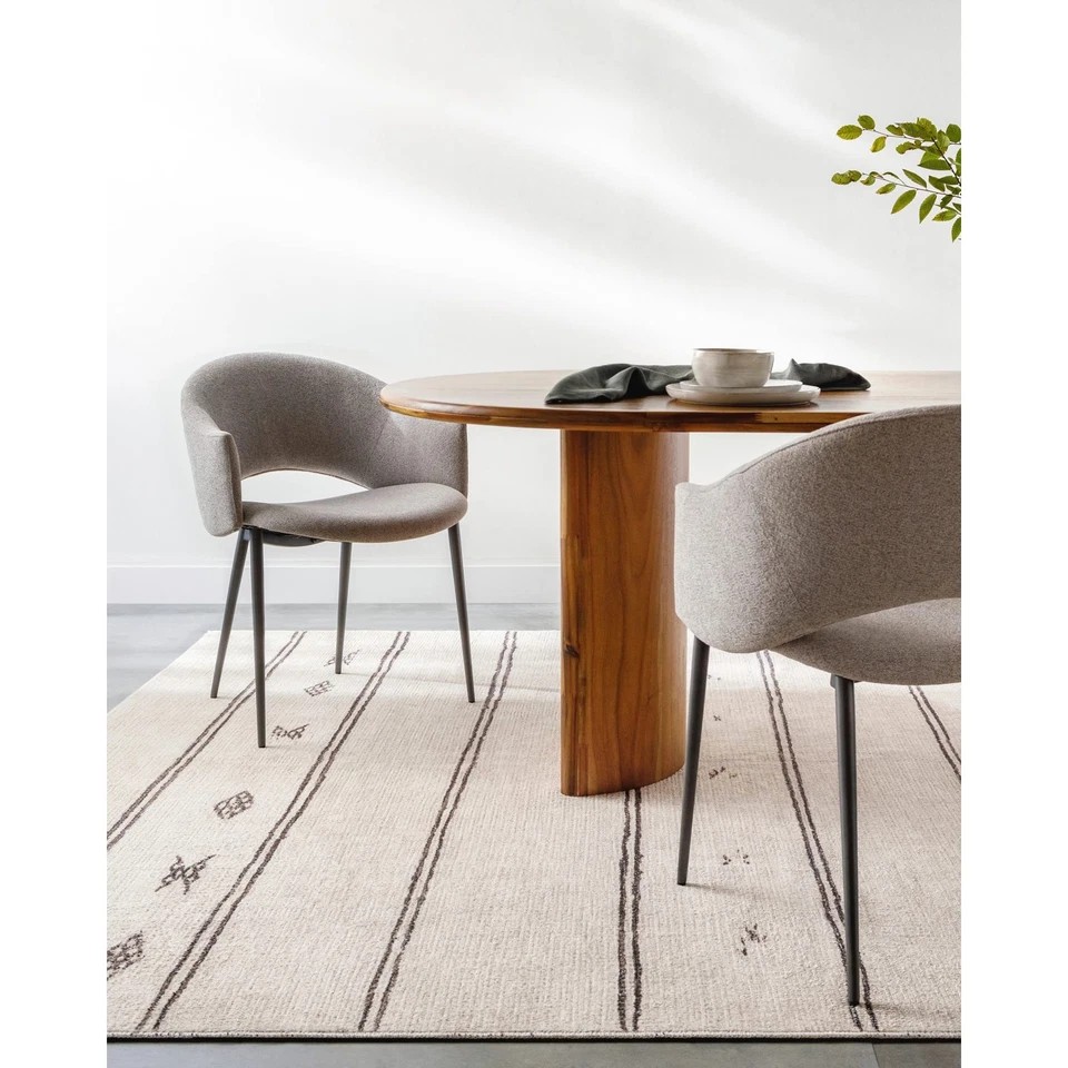 Alfombra marroquí Becki Owens Rivi, 5'3" x 7', marfil/negro Foto 3 de 4