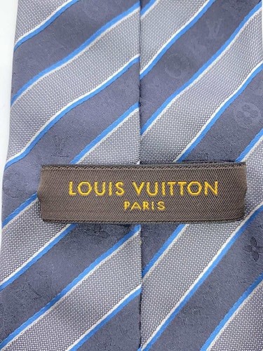 LOUIS VUITTON SEIDE GRAU GESTREIFT HERREN KRAWATTE gebraucht - Bild 4 von 6