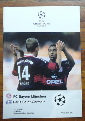 Stadion Programm / FC Bayern München - Paris Saint-Germain / 22.10.1997 /FCB PSG