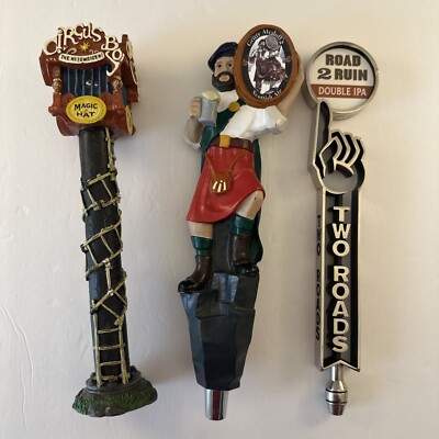 3 Beer Tap Handles Gritty Mcduffs Scottish Ale￼Magic Hat Two Roads Double Ipa ￼