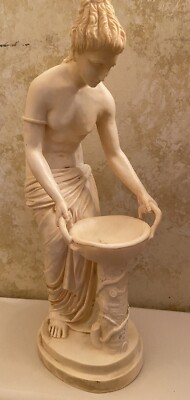イタリア彫刻　A.Santini Vintage A. Santini Sculpture Mid Century Geisha Alabaster