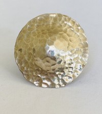 Vintage Sterling Silver Mexico Modernist Hammered Dome Ring Size 8 Adjustable