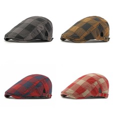 Patchwork Plaid Ivy Newsboy Cap Adjustable Ca...