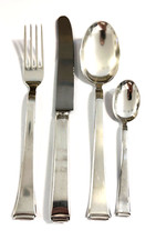 Dessertbesteck 2-3 Personen WMF 2500 Bauhaus 90er Silber versilbert Art Deco