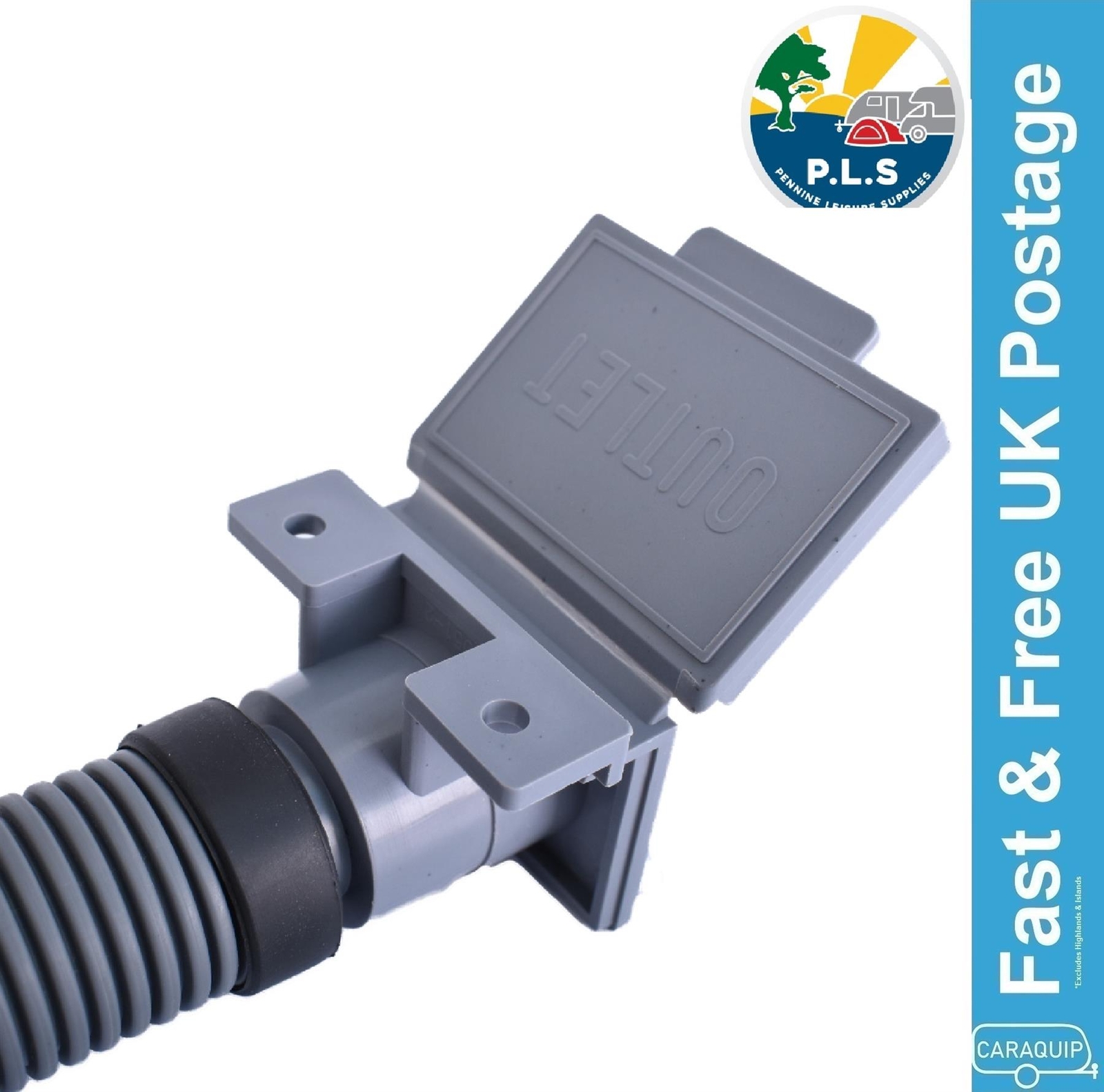 Waste Water Outlet Hose Socket + Flap 19mm 3/4" Caravan Motorhome VW