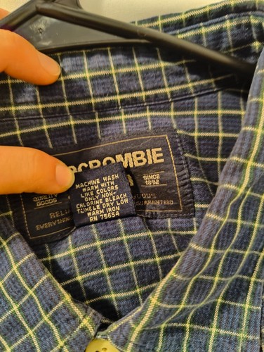 Ambercrombie And Fitch Reliable Outdoor Goods 100% Cotton XL Blue Button Up Sing - Picture 4 of 4