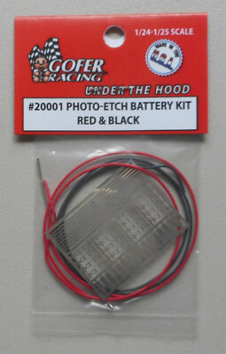 Red Black Photo-etch Battery Kit Detail Gofer Racing 1:24 1:24 Scale 20001