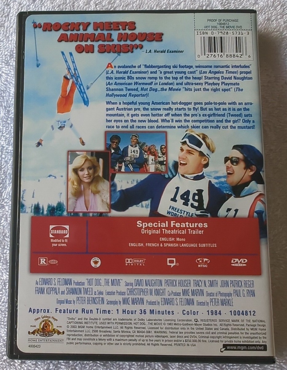 Hot Dog The Movie 1984 DVD David Naughton Patrick House Shannon