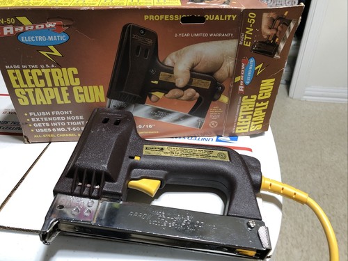 Arrow Electric Staple Gun Model ETN-50 Uses 1/4" - 9/16" T-50 Staples