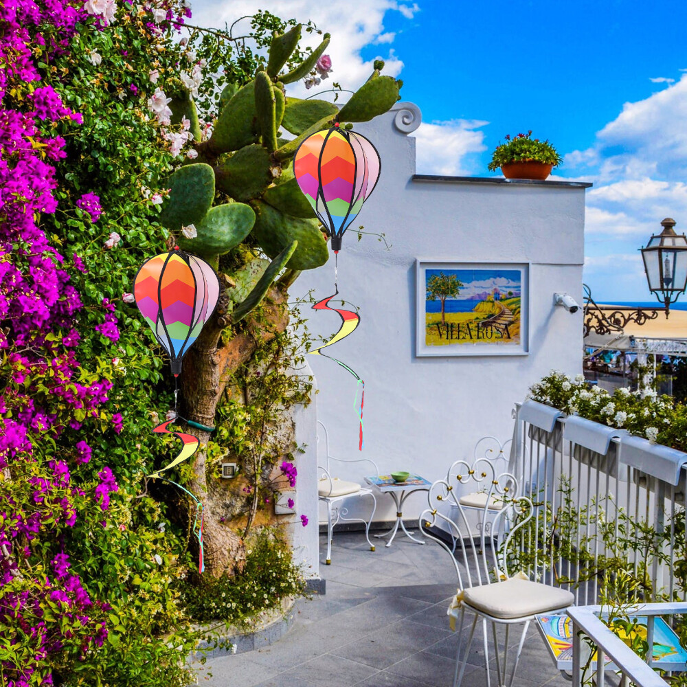 1PC Giant Rainbow Hot Air Balloon Pendant Garden Yard Cloth Decoration