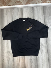 Image of Nike Just Do It Fleece Crew Sweatshirt Jumper Mens Size Small DR9272-010