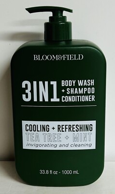 Bloom & Field ~ Tea Tree & Mint Cooling & Refreshing 3-in-1 Wash for Men 33.8 oz