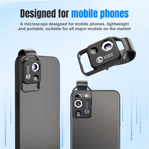 Nano 200x Lente di Ingrandimento per iPhone - Obiettivo Microscopio Clip-On con Filtro CPL, 200x Z - Foto 5 di 16