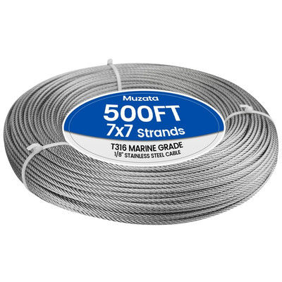 500 Ft 1/8'' Stainless Steel Cable Railing System Hardware T316 Stainless Steel W