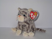 RARE SILVER CAT TY BEANIE BABIE WITH TAG FREE SHIPPING