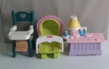 FISHER PRICE LOVING FAMILY NURSEY INFANT FURNITURE HIGH CHAIR TOY BOX SEAT LAMP