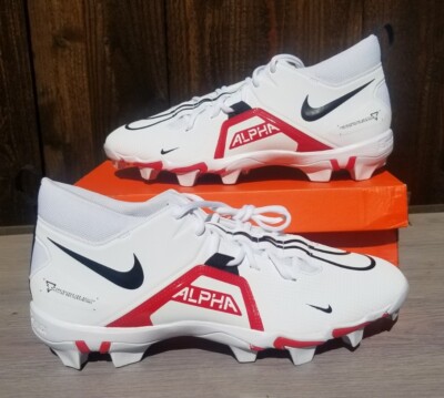 Nike Alpha‎ Menace 3 Shark Football Cleats White / Red (CV0582-103) Mens Size 14 Nike Alpha Menace 3 Shark Football Cleats Red White CV0582  main image 2
