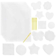 36 Pieces Mesh Plastic Canvas Sheets Kit Including 30 Pieces 6 Shapes 3 Inch ...