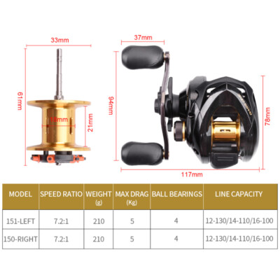 Shimano Bass One XT Baitcasting Fishing Reel 7.2:1 4/1BB 5kg Drag
