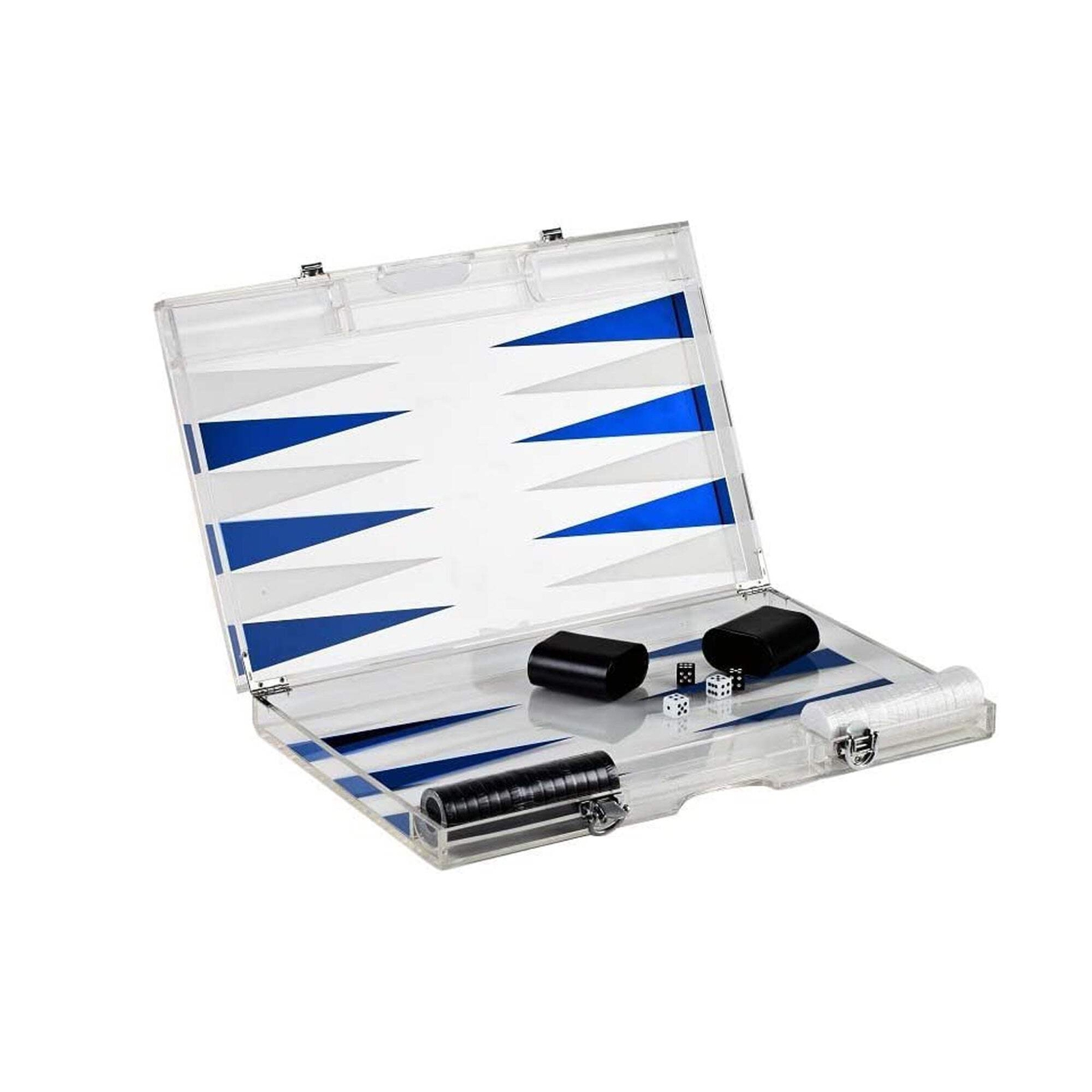 Backgammon Items Premium 14-Inch Lucite Backgammon Set - Elegant Design for Timeless ...