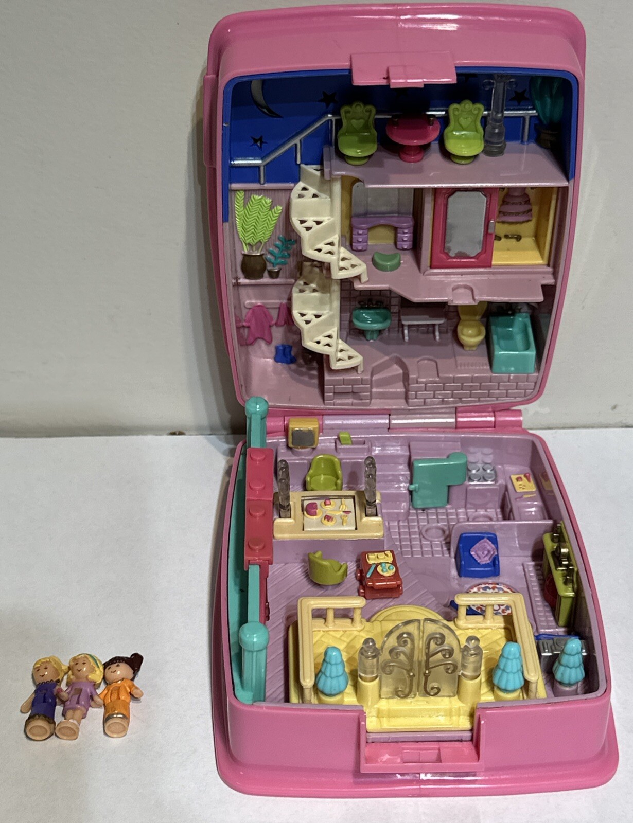 1994 Bluebird Polly Pocket Star Bright Dinner Party COMPLETE Lights Not Working