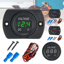 Volt Gauge Meter Voltage LED Digital Display DC 12V-24V Car Panel Voltmeter 2025