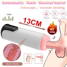 Male Masturbater Automatic Telescopic Cup Men Suck Oral Sex Toy Handsfree Voice
