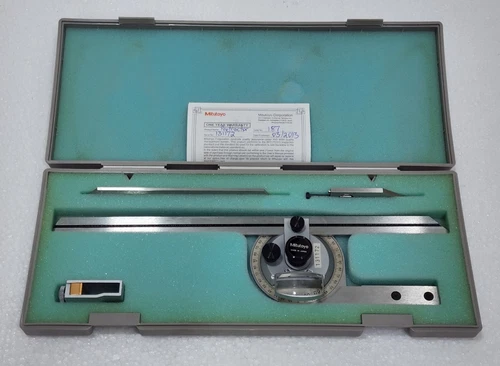 MITUTOYO 187-901 UNIVERSAL BEVEL PROTRACTOR, 150/300mm Blade