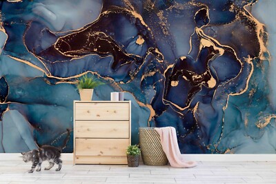 3D Dark Marble Texture Self-adhesive Removable Wallpaper Murals Wall 261