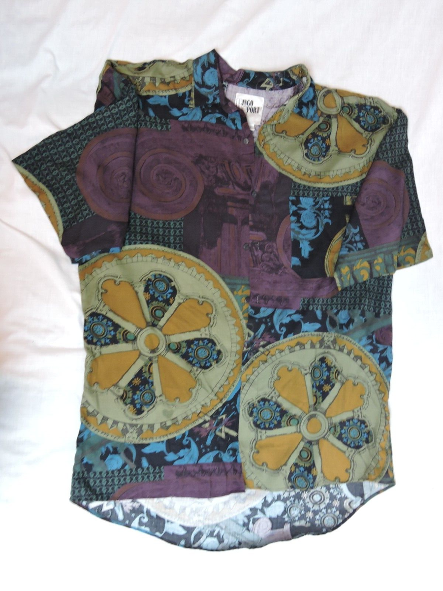 Vtg Ringo Sport Abstract La Fleurs Shirt Mens Sz M | eBay