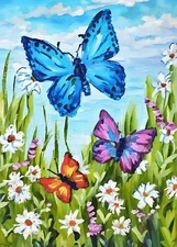 Butterfly Summer Art Print of Painting ACEO Mini (2.5" x 3.5") Signed by Artist