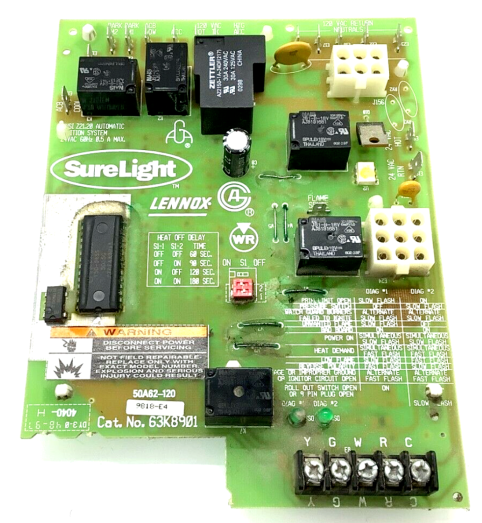 Lennox 63K8901 63K89 SureLight Control Board White Rodgers 50A62120