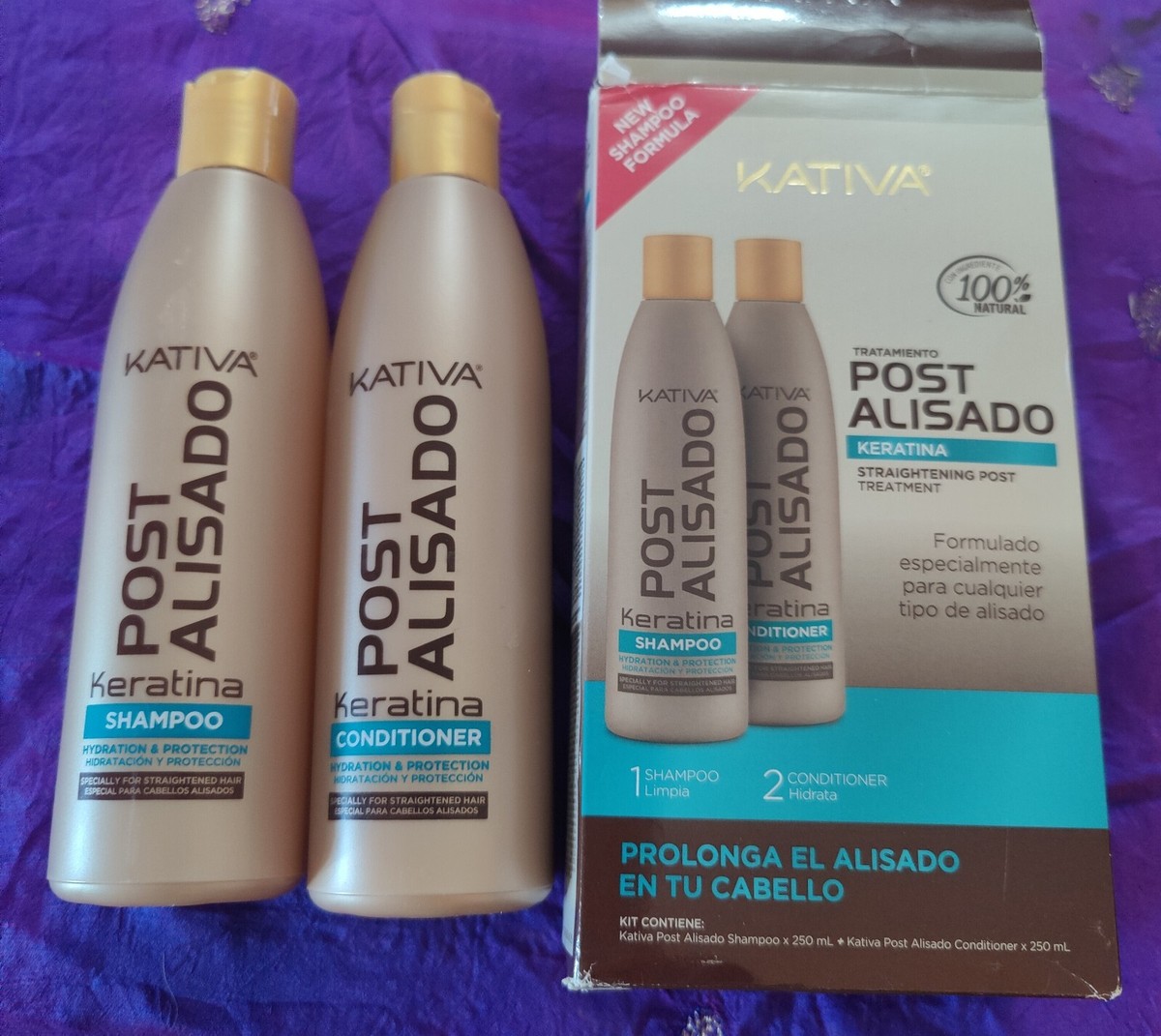 Kativa Keratin Post Straightening Treatment Kit- Slightly Damaged Box  Product Ok