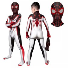 Kids Spider-Man: Miles Morales Cosplay Costume Jumpsuit Bodysuit Halloween