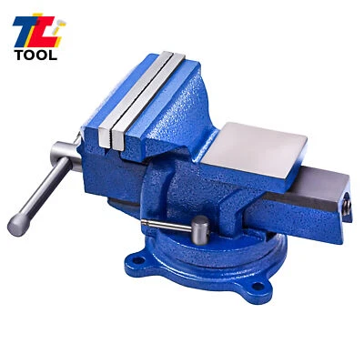 TOOL LIBRARY 5Inch Bench Vise with Anvil Swivel Locking Base Table Top Clamp Heavy Duty Vice