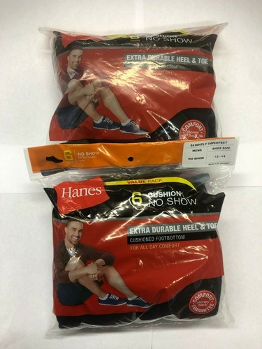 CALZE HANES 12 PK NO SHOW BIANCO E NERO DA UOMO - Foto 3 di 5